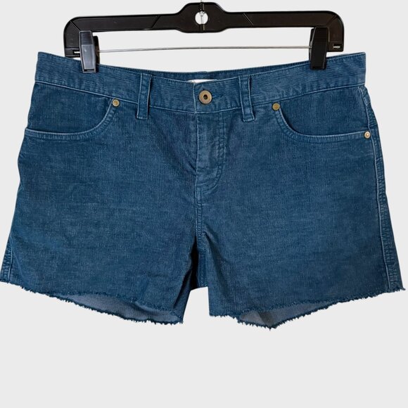 Carve Designs Oahu Corduroy Shorts Blue Women's Size 6 Mid-Rise Raw-Hem - Picture 1 of 11